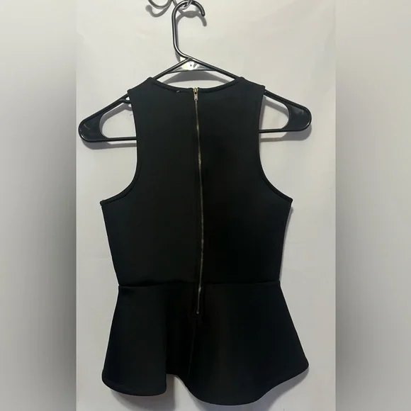 Monteau Black Peplum Top - Picture 5 of 7